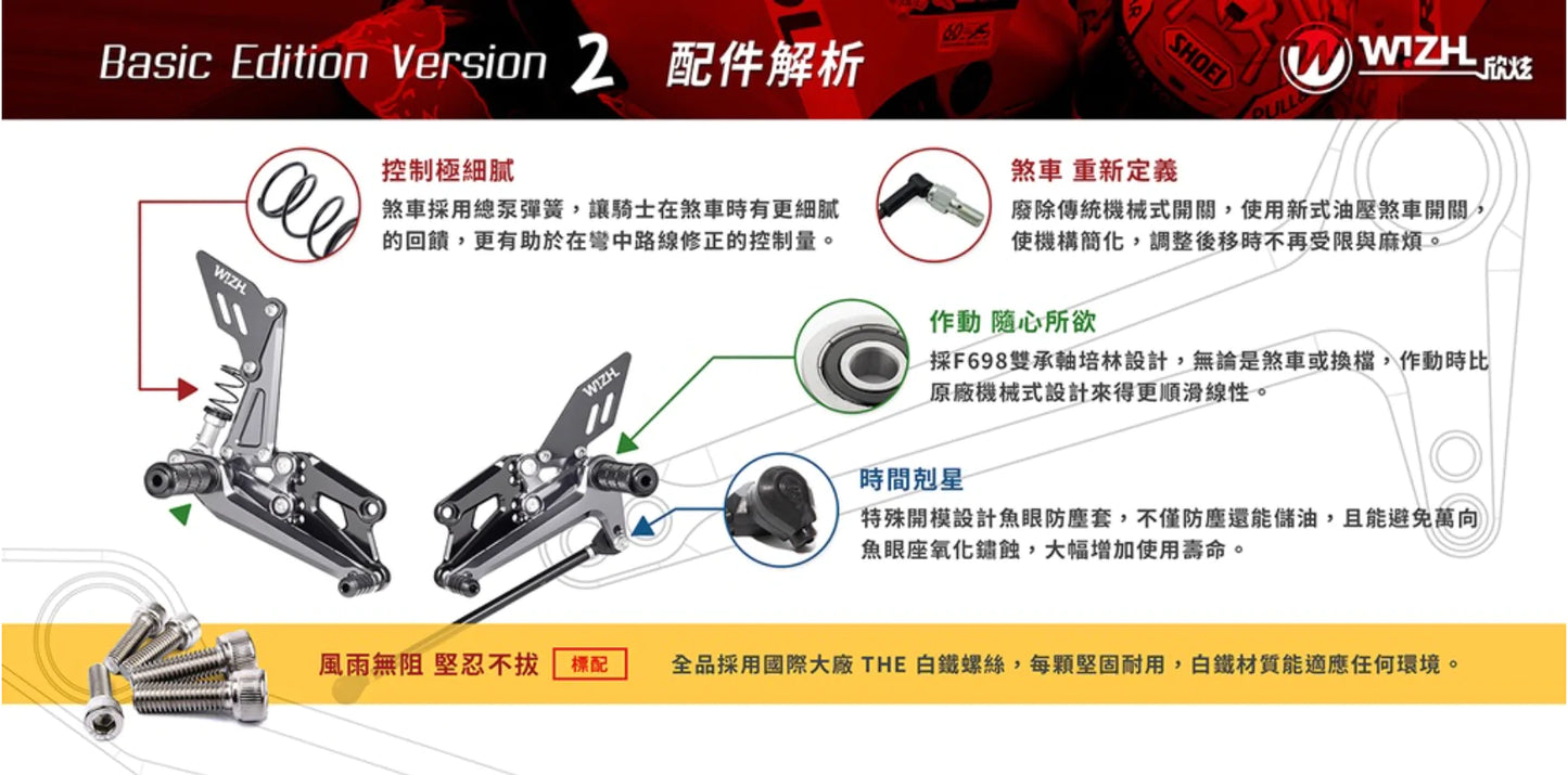 W!ZH 欣炫BEV2後移腳踏 - HONDA CBR250RR